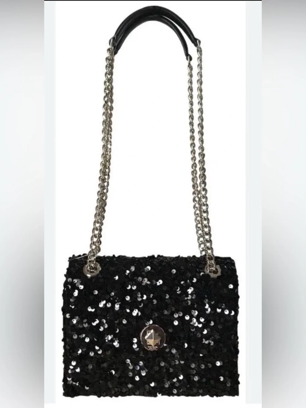 kate spade Black Sequin Chain Shoulder Bag - Picture 1 of 4
